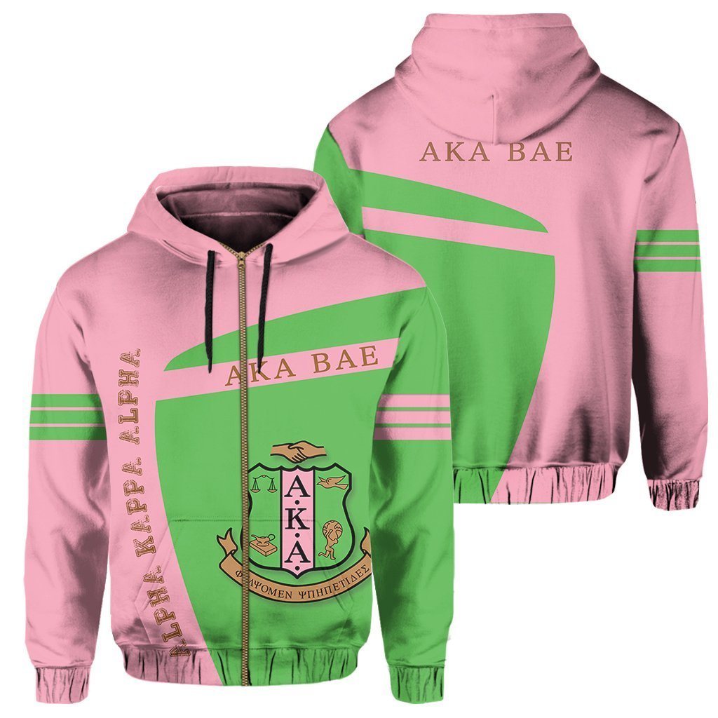 Greek Life Hoodie – Alpha Kappa Alpha Aka Bae Zip Hoodie – Iconic Style