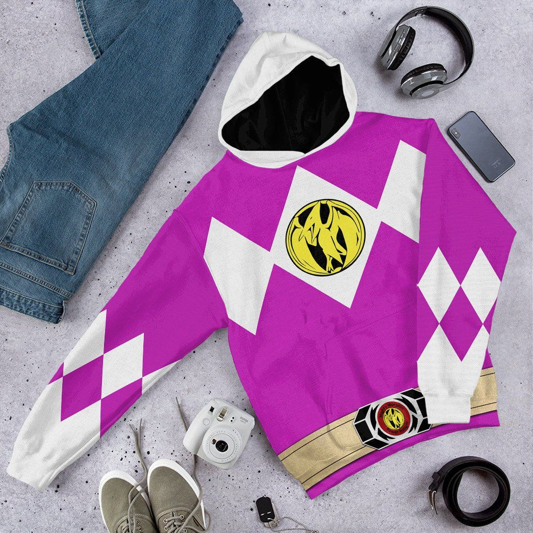 3D Mighty Morphin Power Ranger Pink Tshirt Hoodie Apparel