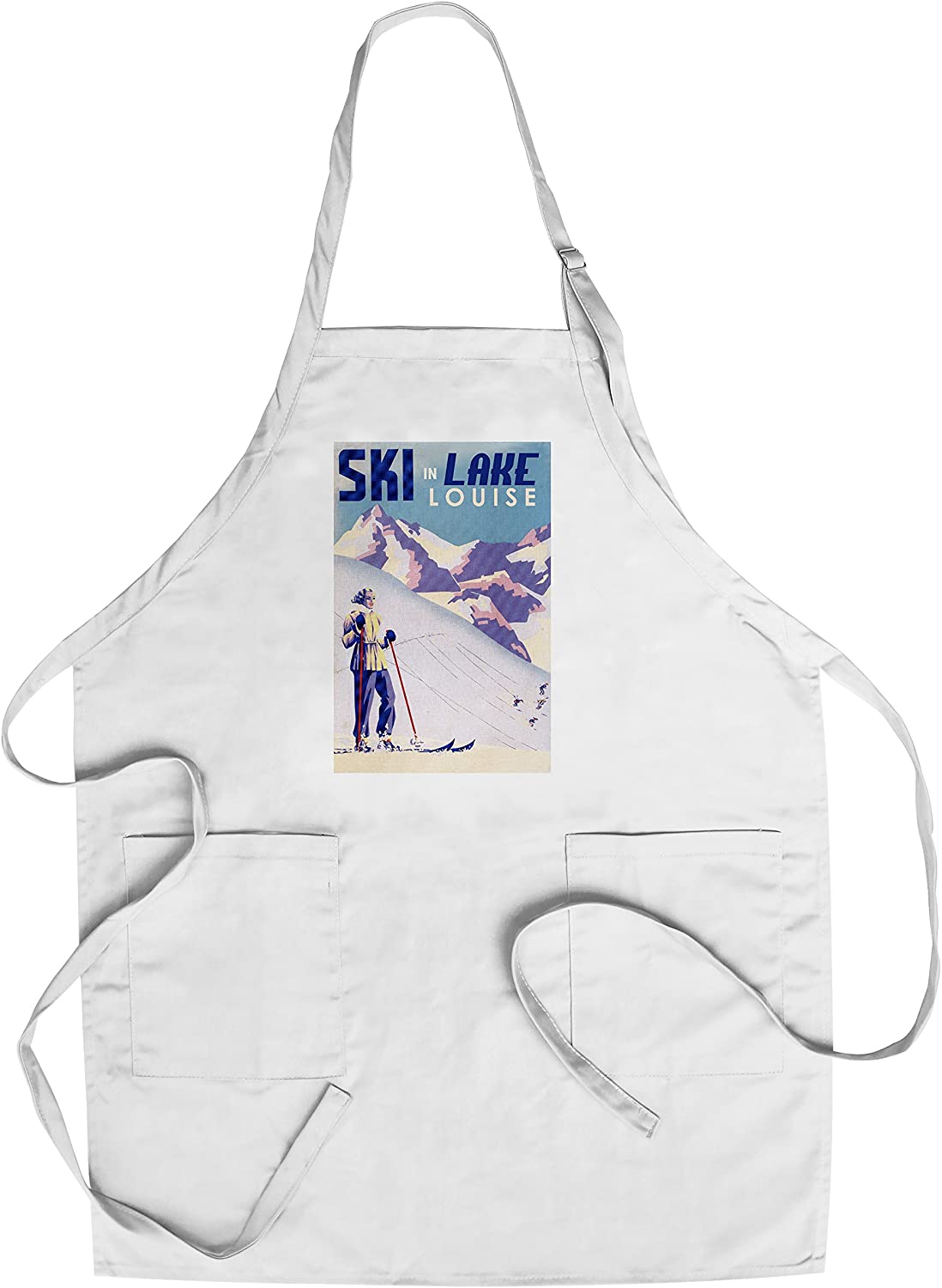 Ski In Lake Louise, Woman Skiing, Vintage Travel Poster