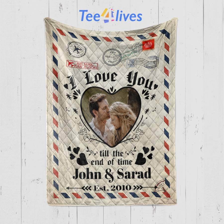 Custom Blanket Couple Personalized Name Blanket – Quilt Blanket