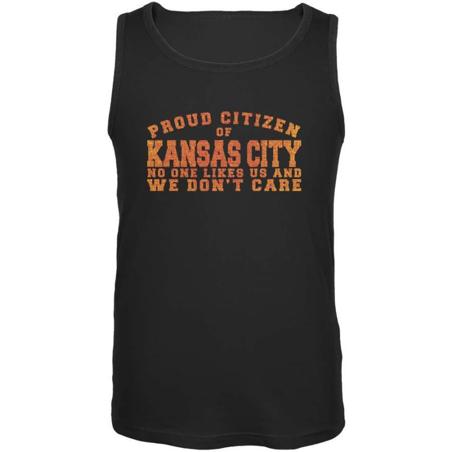 Proud No One Likes Kansas City Black Adult Tank Top