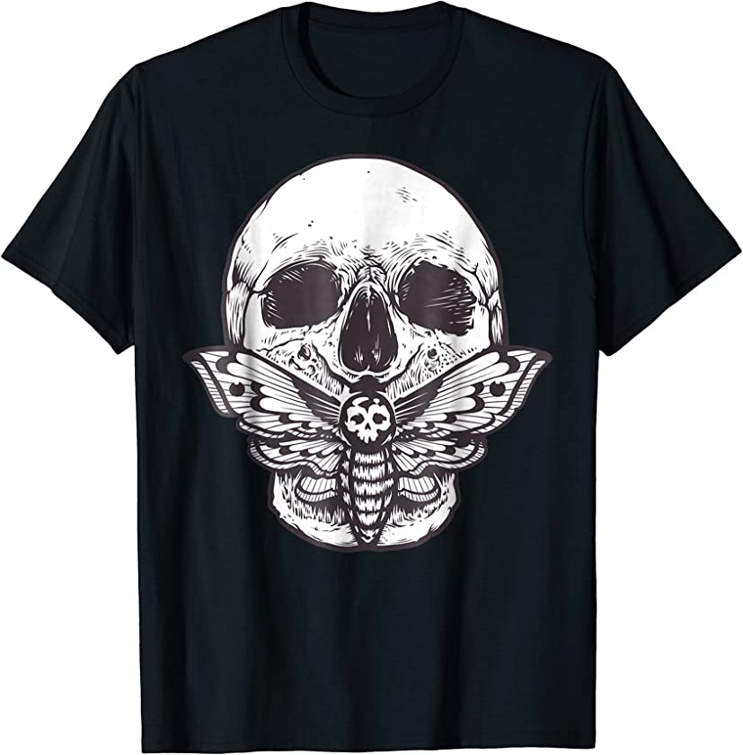 Vintage Skull Tshirt – Moth & Skull Goth Tee Shirt