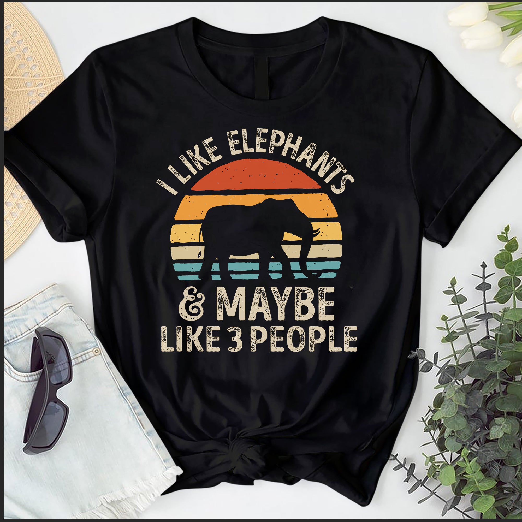 I Like Elephants And Maybe Like 3 People Shirt T-Shirt