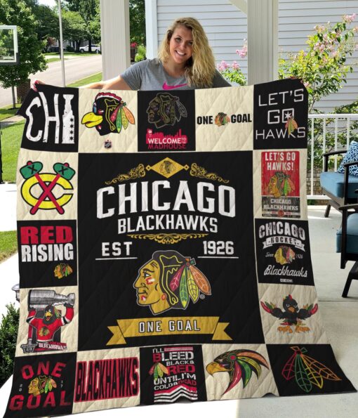 Chicago Blackhawks Blanket Quilt V4 B93