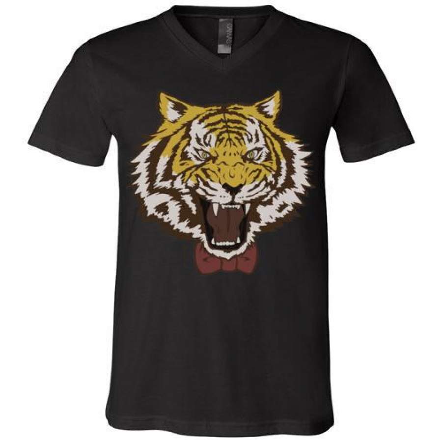 Yuri Plisetsky Tiger with bowtie as shown in show , Canvas Unisex V-Neck T-Shirt