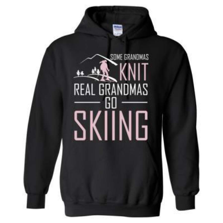 AGR Some Grandmas Knit Real Grandmas Go Skiing – Heavy Blend™ Hooded Sweatshirt