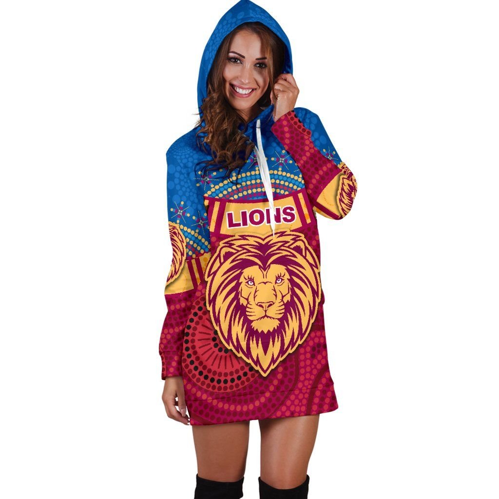 Brisbane Indigenous Women Hoodie Dress Proud Lions K13