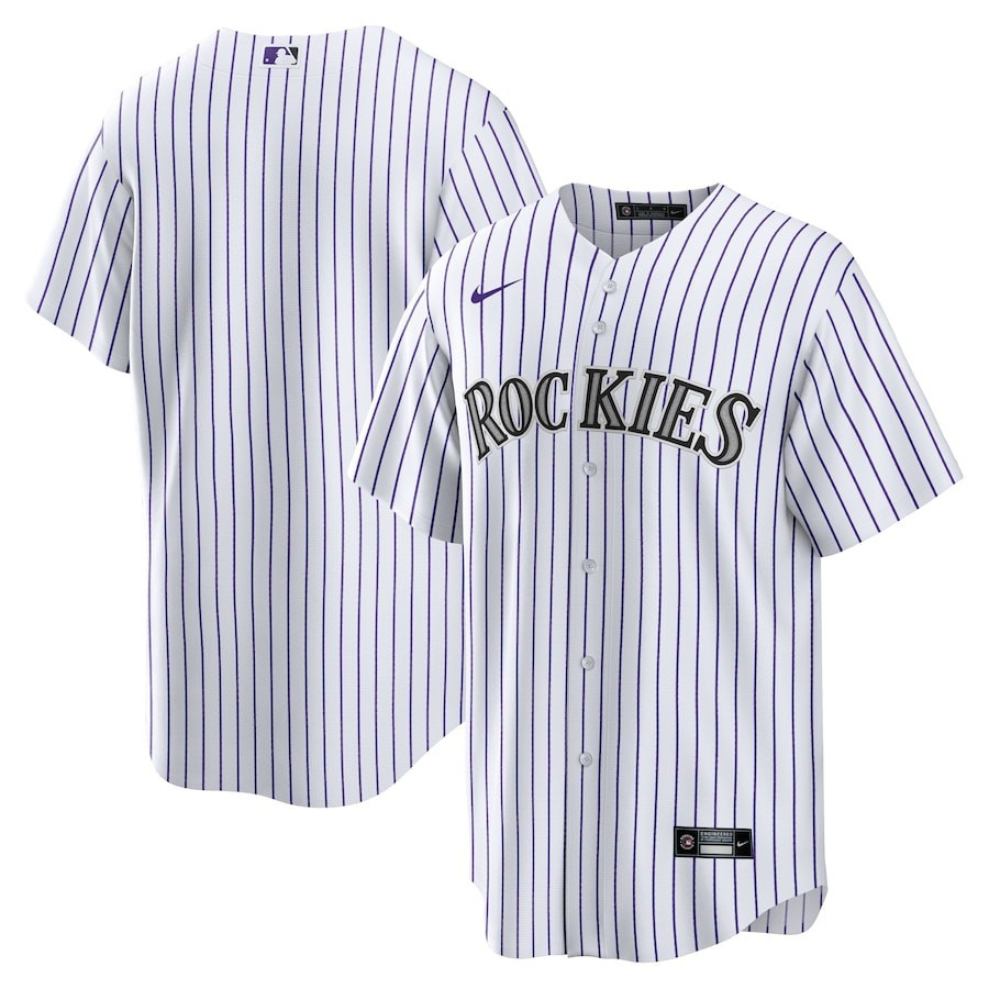 Colorado Rockies Home Team Men Jersey – White