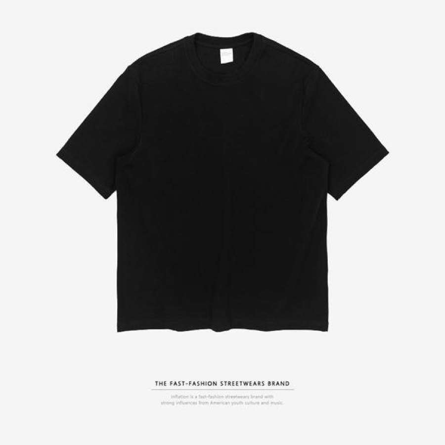 Summer Pure Colour O-neck Casual Loose Short Sleeve T-shirt Dress Cotton Casual T-shirt 7 Colour Pick