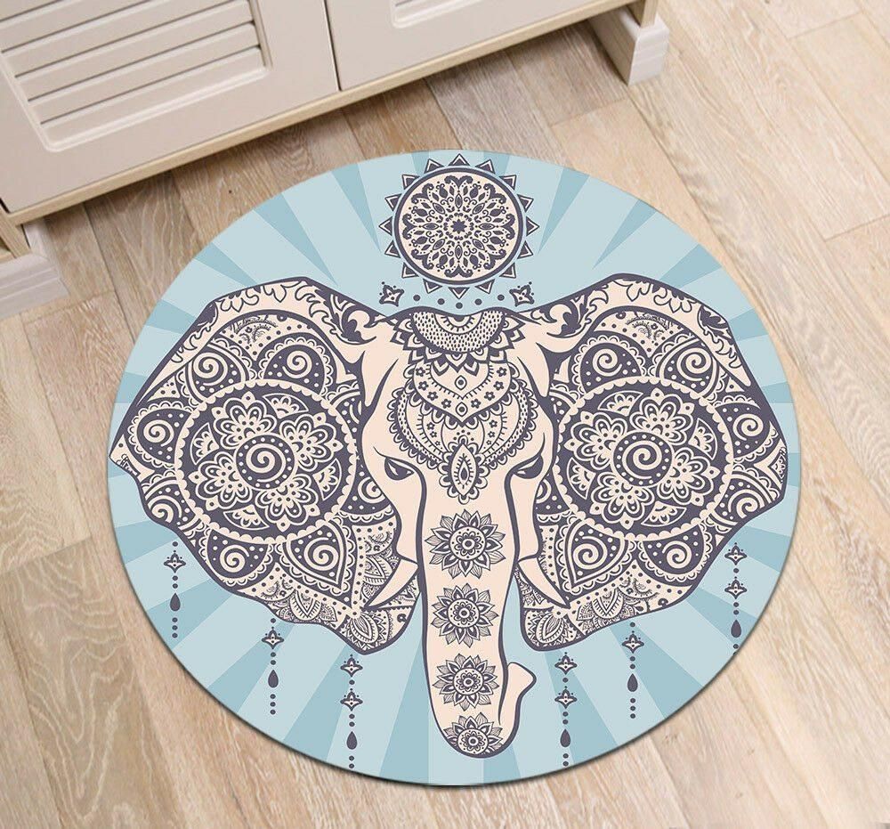 Mandala Elephant RCDD81F65070 Round Rug BEVR3107