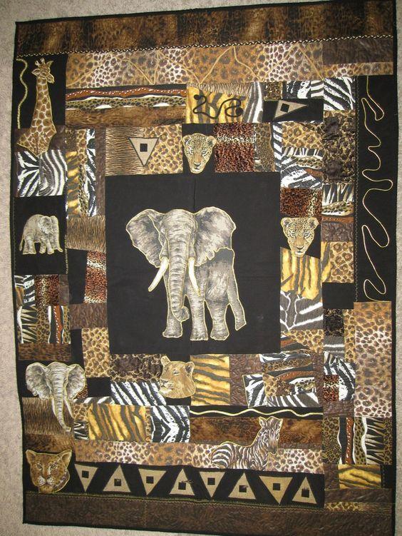 African Elephant Leopard Cla1010022Q Quilt Blanket