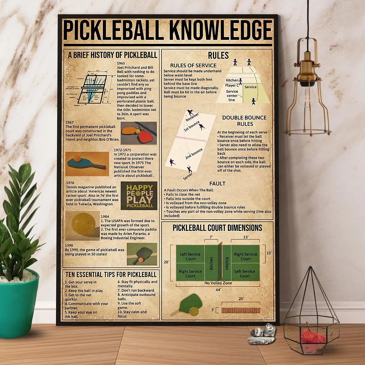 Pickleball Knowledge Poster Pickleball Knowledge Lover Canvas Prints Poster Wall Art