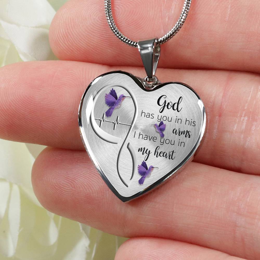 Hummingbird Purple God Has You In His Arms Luxury Necklace – Deminzyz Store