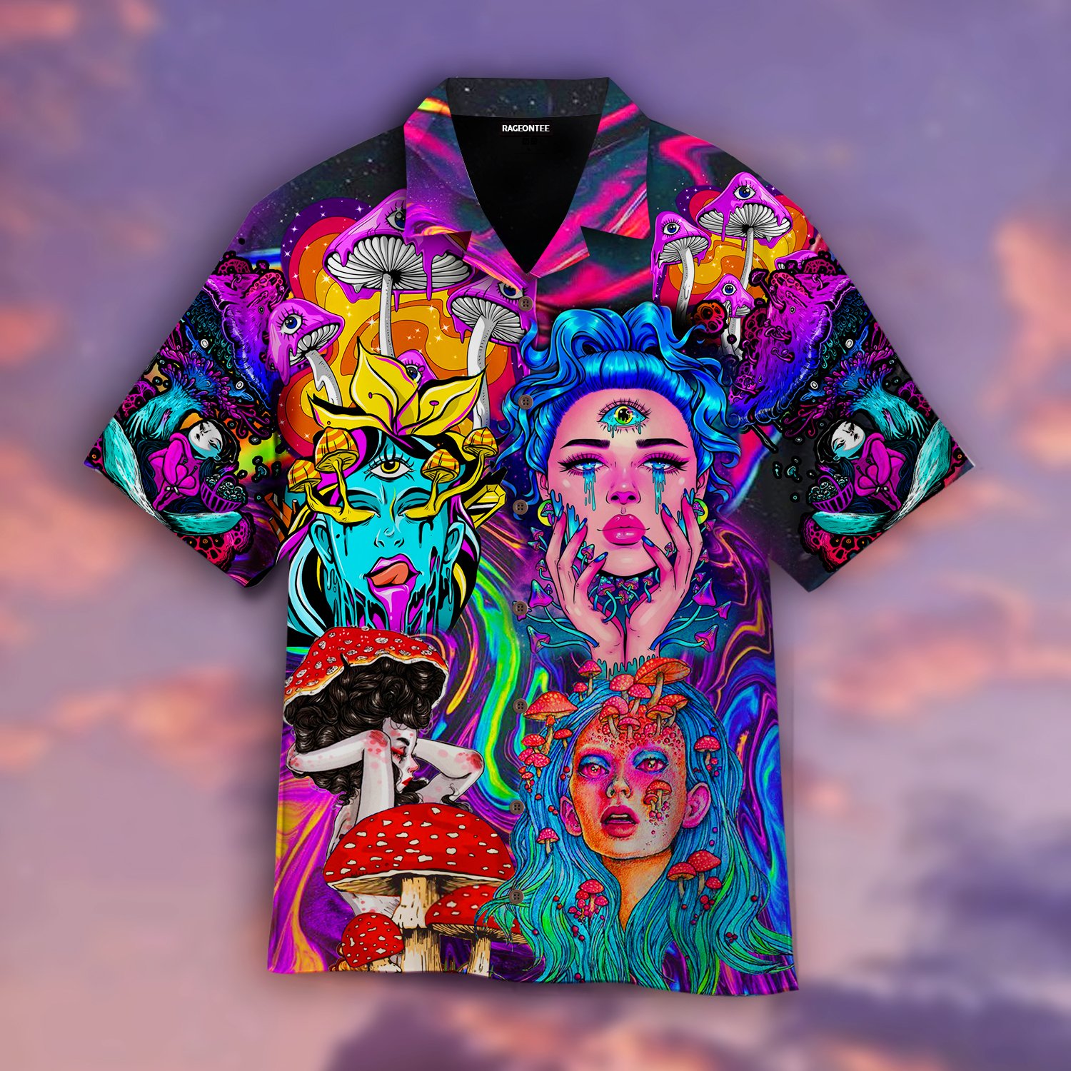 Beauty Psychic Hippies Mushroom Hawaiian Shirt | For Men & Women | Adult | Wt1405