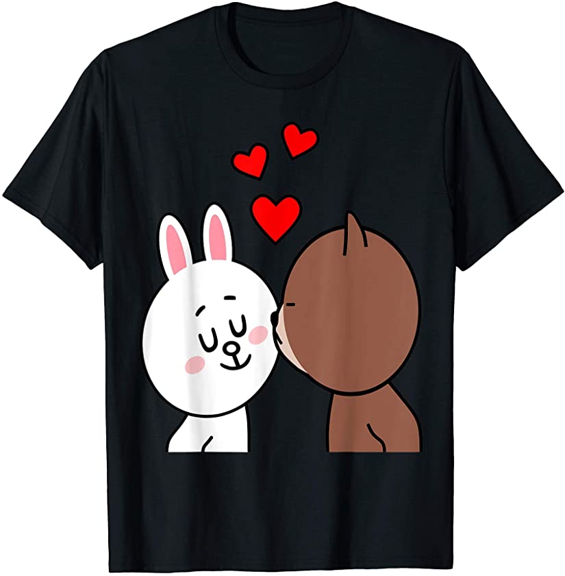 Brown Bear Cony Bunny Rabbit The Kiss T-Shirt