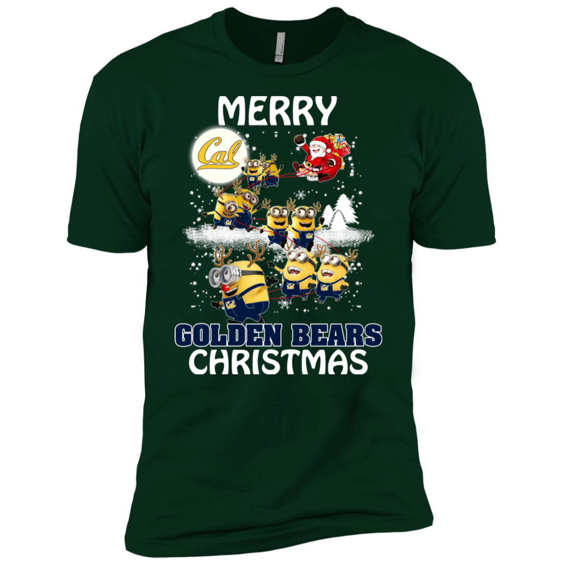 Check out this awesome California Golden Bears Ugly Christmas Sweaters Minions Santa Claus Merry Christmas Men’s T-Shirt