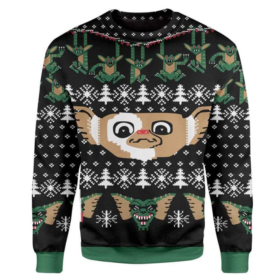 Custom T-shirt – Long Sleeves Ugly Christmas Gremlins Christmas Sweater Jumper