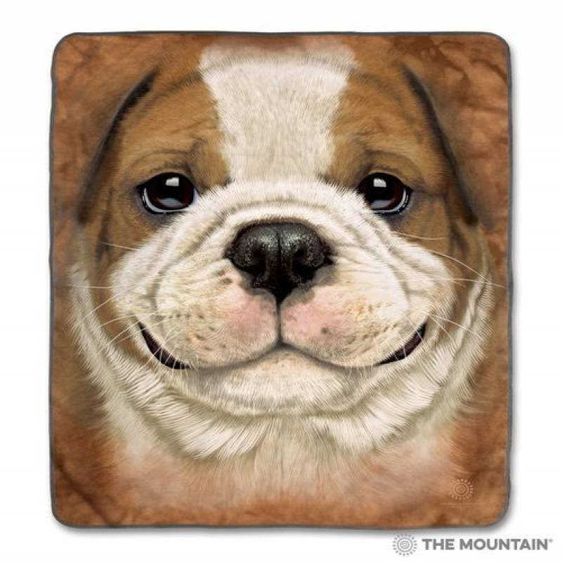 Big Face Bulldog Puppy CLA1712746F Sherpa Fleece Blanket