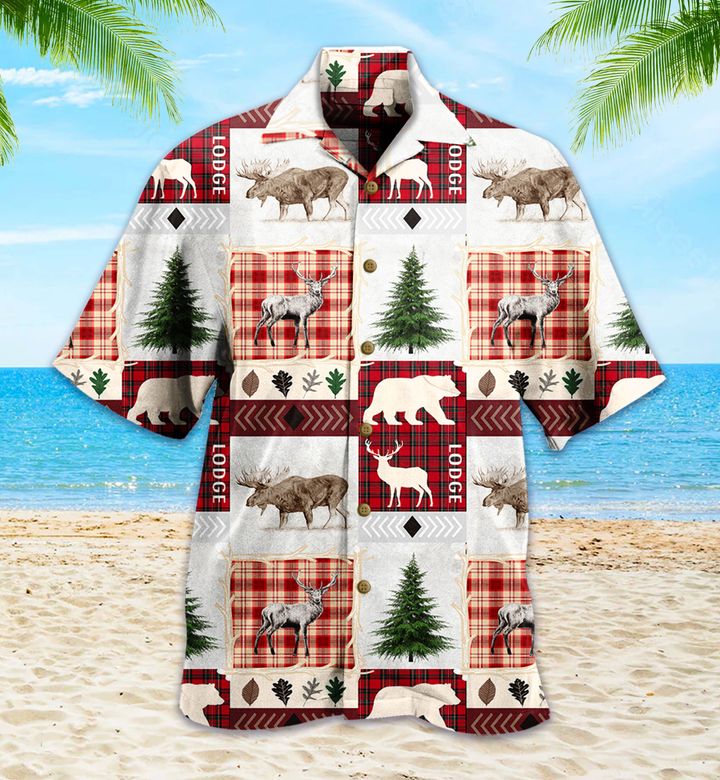 Hunting Bear Red Hawaii Shirt Ha94416