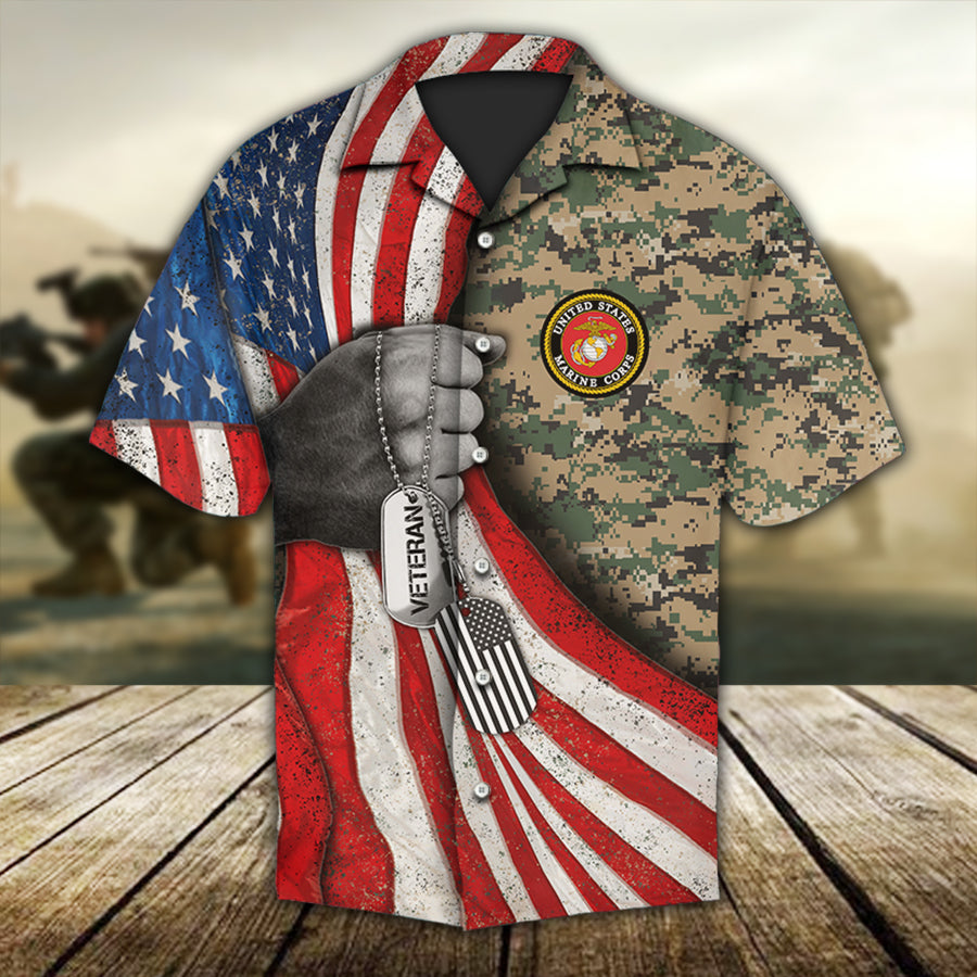 Veteran Marine Corps Hawaiian Shirt