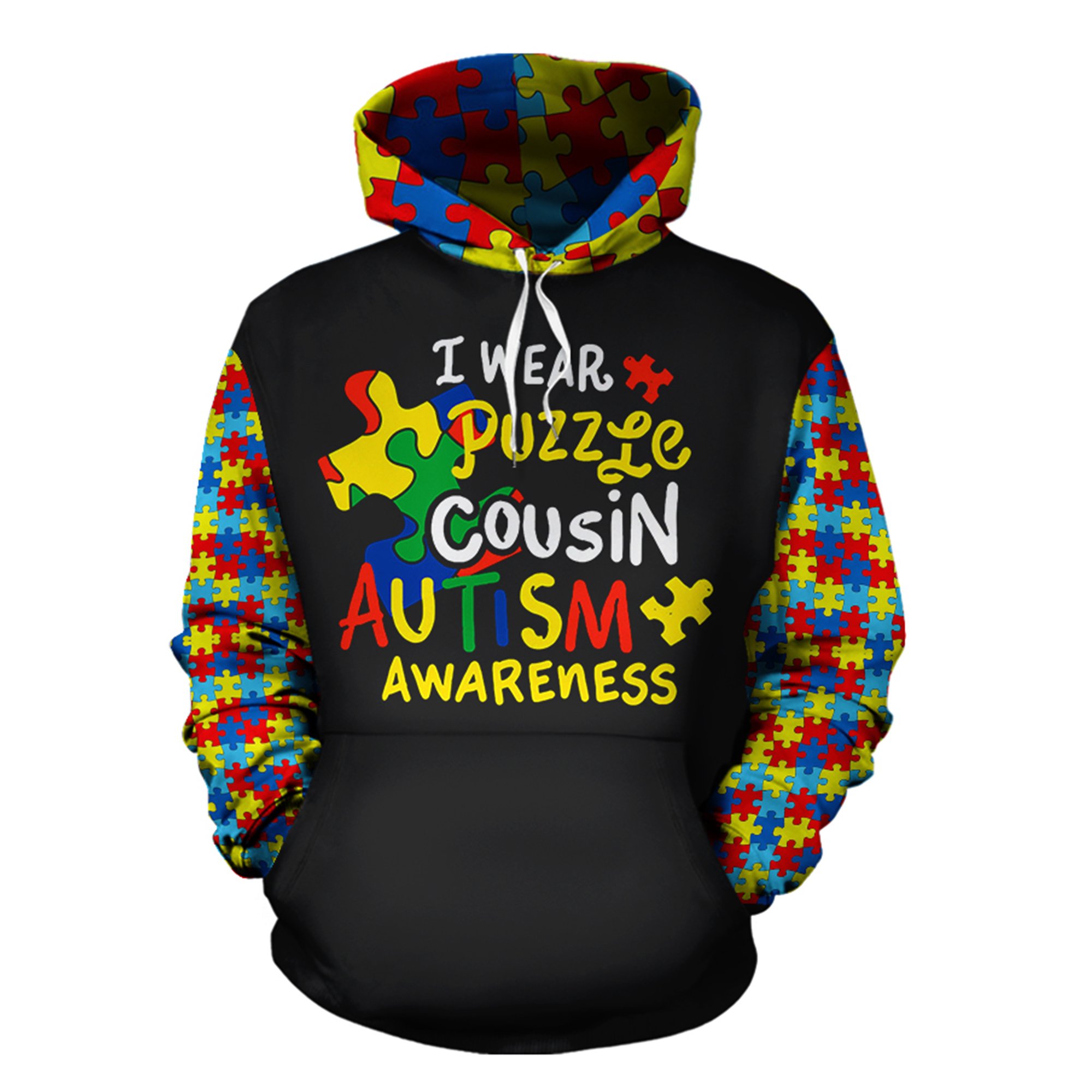 ‘I Wear Puzzle Cousin Autism Awareness’ Hoodie