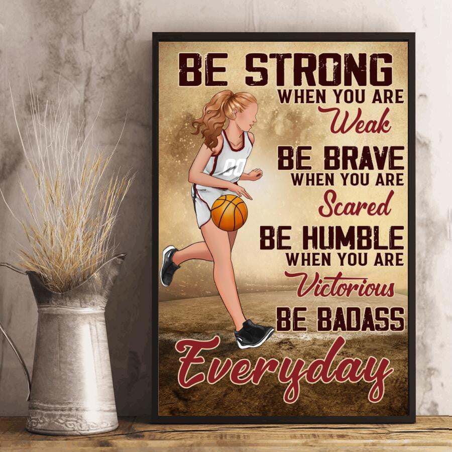 Basketball Girl Poster – Be Humble When You Are Victorious Canvas Home Décor Birthday Christmas Thanksgiving Gifts For Women Girls Friend – Gigo Smart