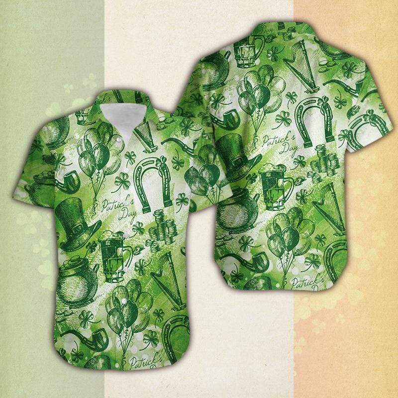 Whole Green SaintPatrick’s Day Vintage Hawaiian Aloha Shirts #DH