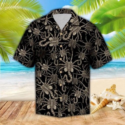 Alien Face Hugger Hawaiian Shirt | Unisex | Full Size | Adult