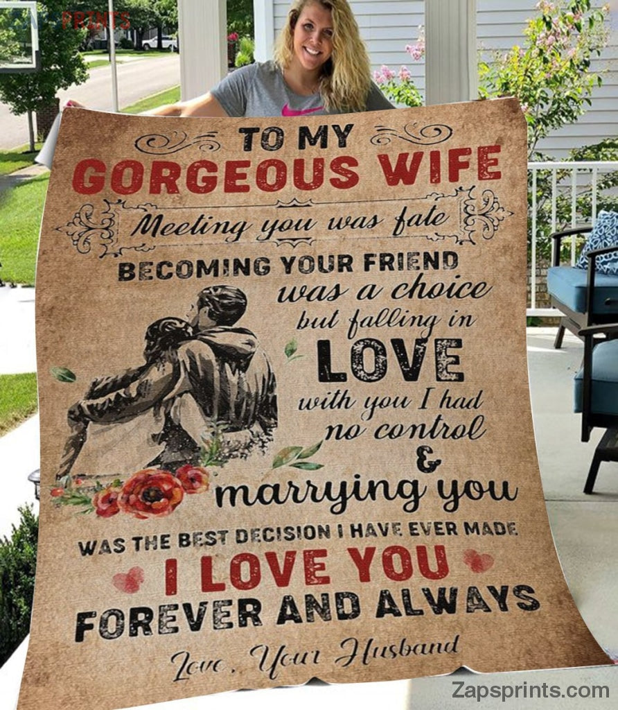 Gift For Wife – To My Wife – Meeting You Was Fate – Husband Gift To Wife – Blanket