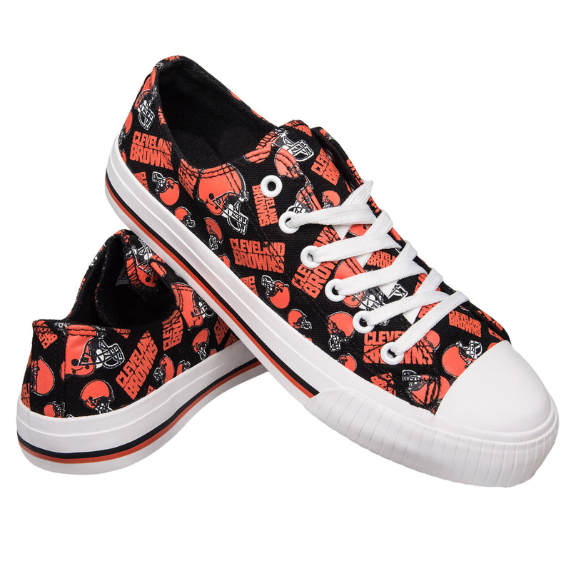 Cleveland Browns NFL Womens Low Top Repeat Print Canvas Shoes