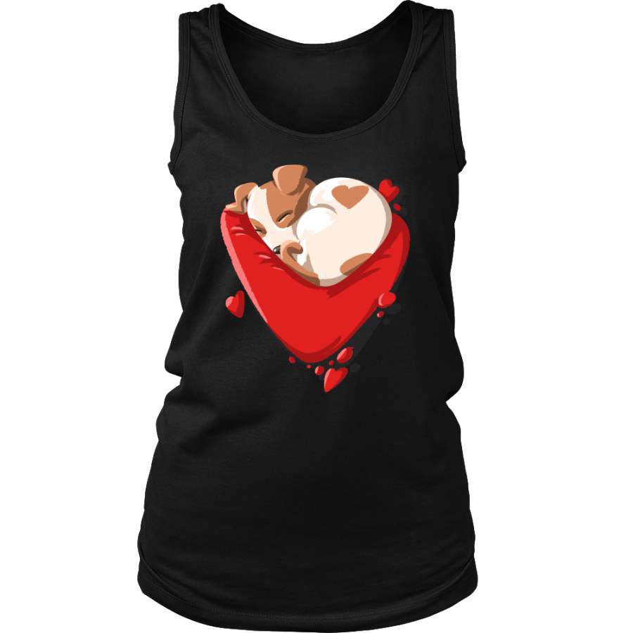 Puppy Love Heart Valentines Day Women’s Tank Top