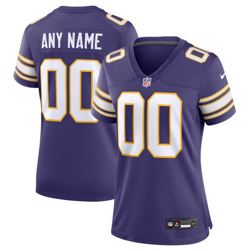 Women Minnesota Vikings Active Player Custom Purple 2023 Stitched Game Jersey