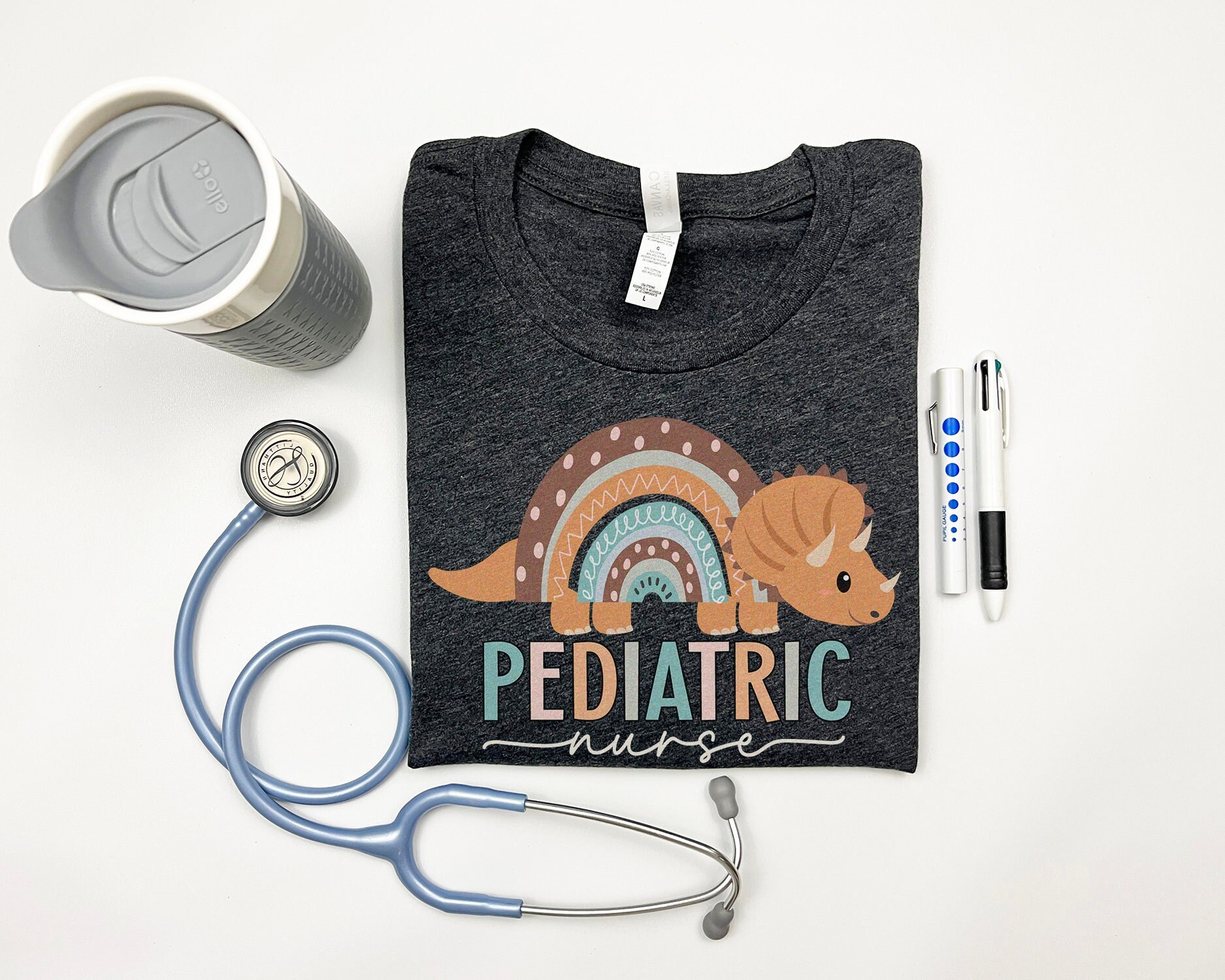 Dinosaur Pediatric Nurse Shirt, Peds RN LPN Lvn Crew TShirt, Cute Dino Pediatrics Tee Gift Nurses week, Peds Squad T-Shirt