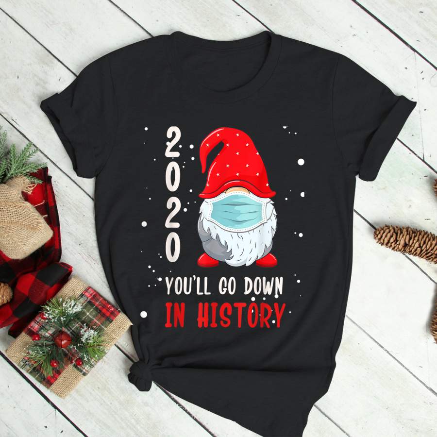 You’ll Go Down in History Christmas 2020 Gnome Tee Xmas T-Shirt