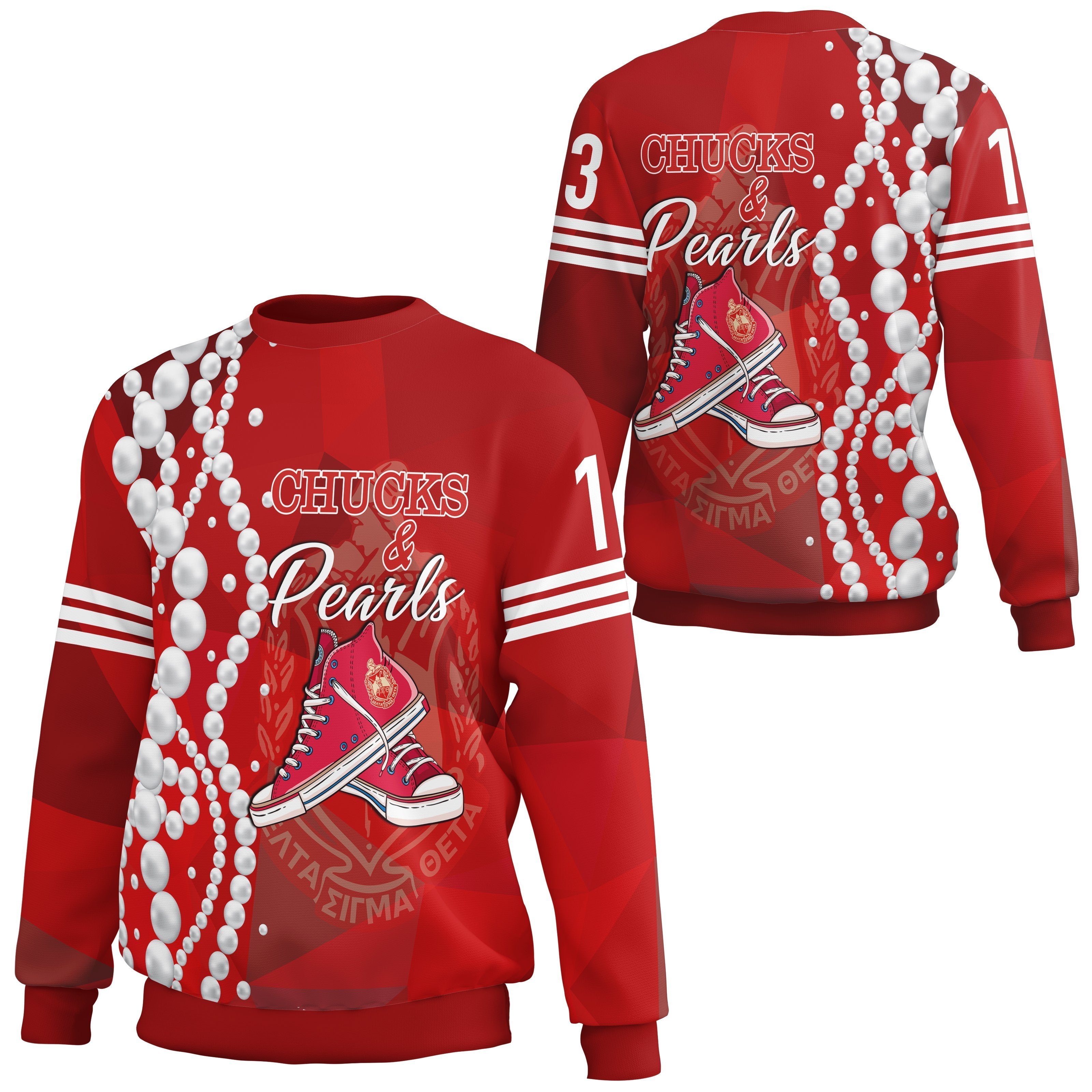 Greek Life Sweatshirt – Chuck Delta Sigma Theta Pearls Crewneck Sweatshirt J5