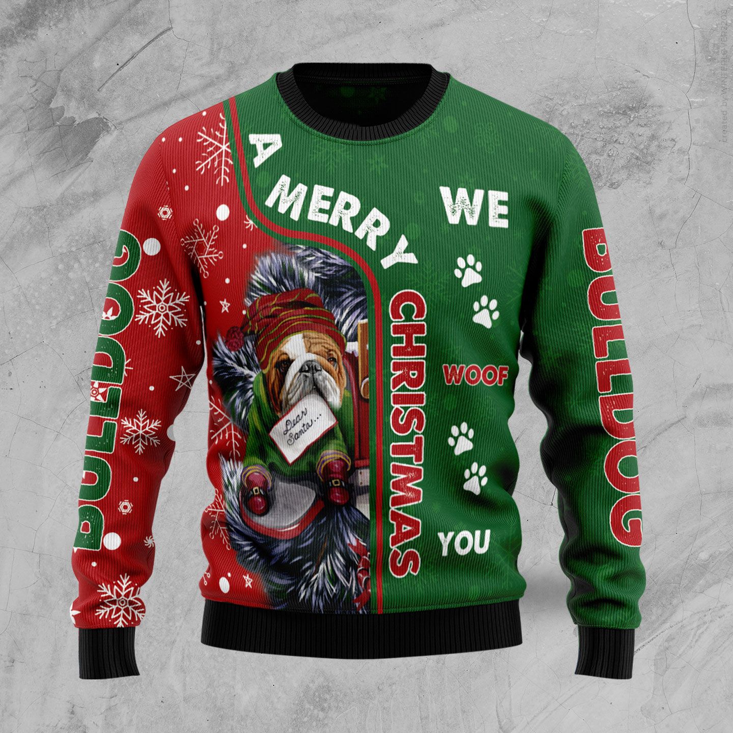 Bulldog HZ101610 Ugly Christmas Sweater