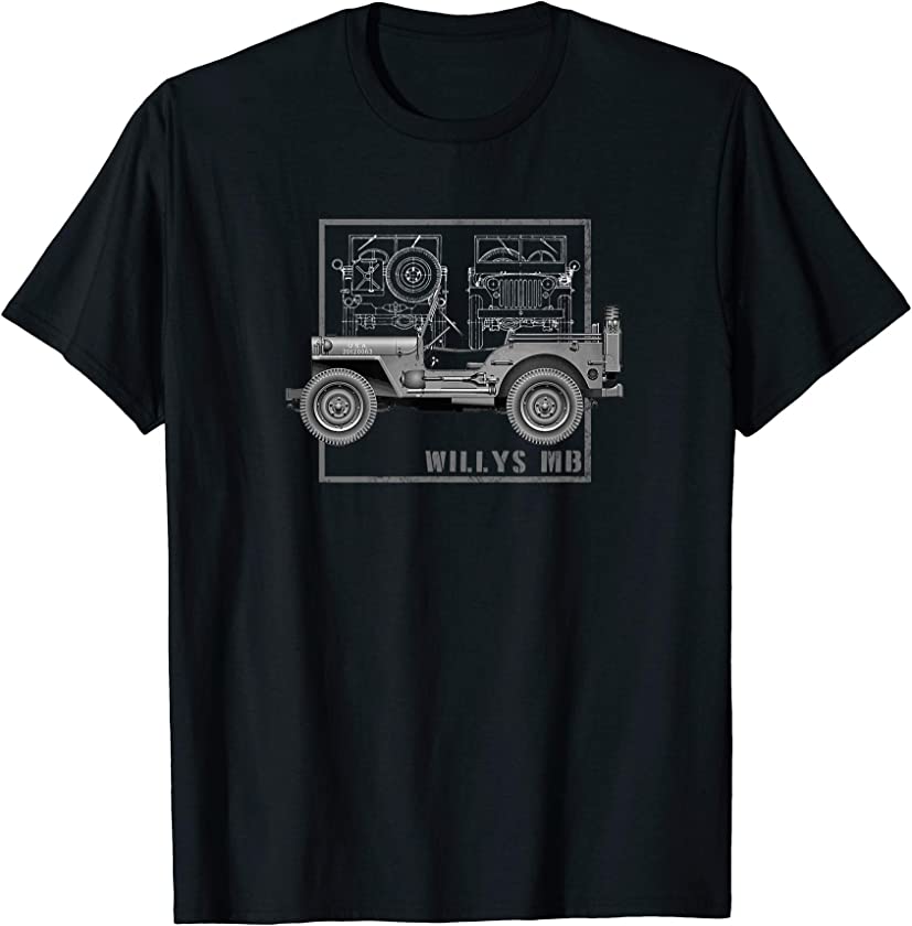 Willys MB Vintage Off Road Classic Vehicle WW2 T-Shirt