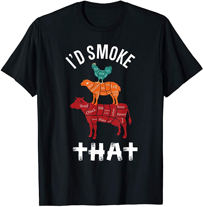 Retro Vintage Farm Animals I’d Smoke That Funny T-Shirt