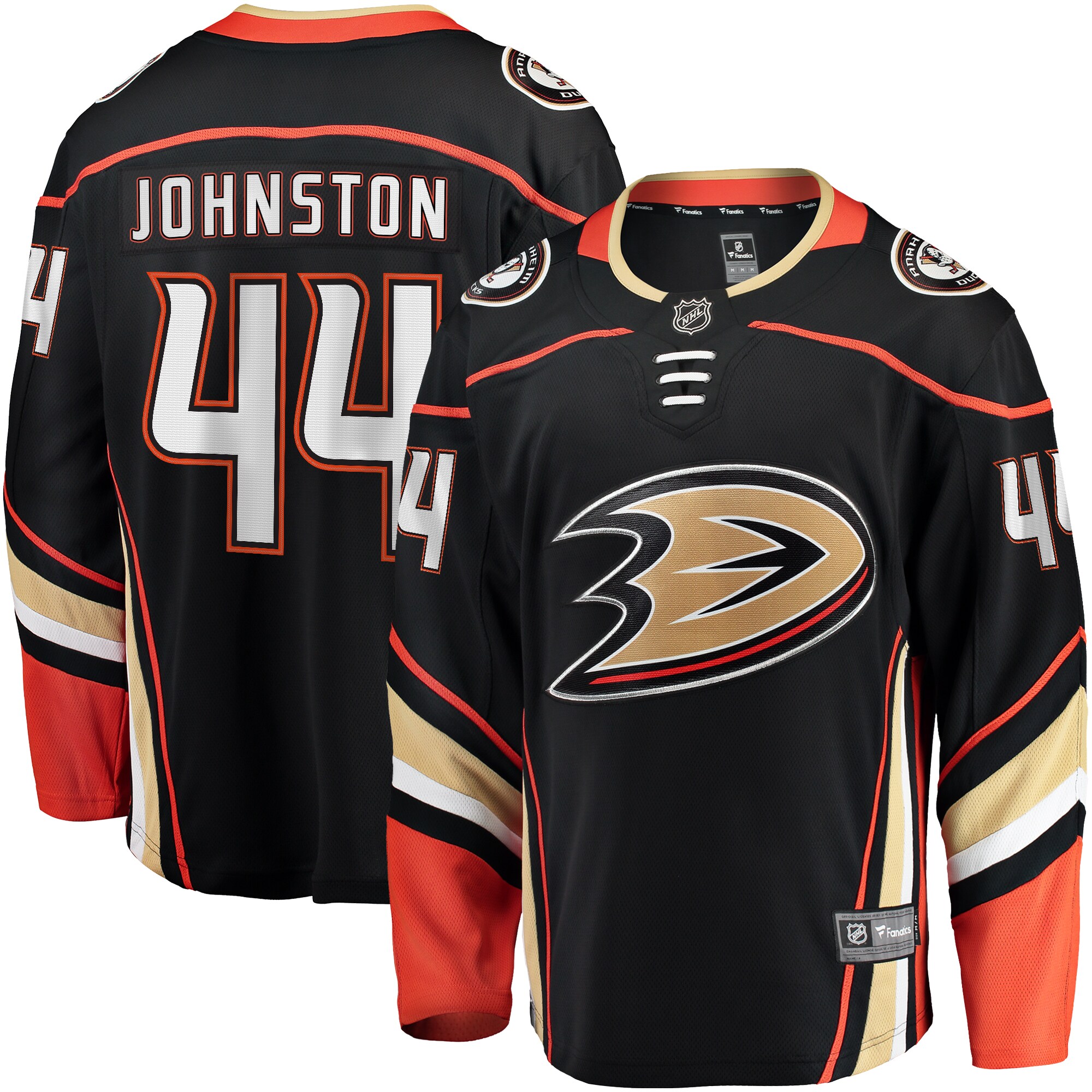 Ross Johnston Anaheim Ducks Branded Home Premier Breakaway Player Jersey – Black