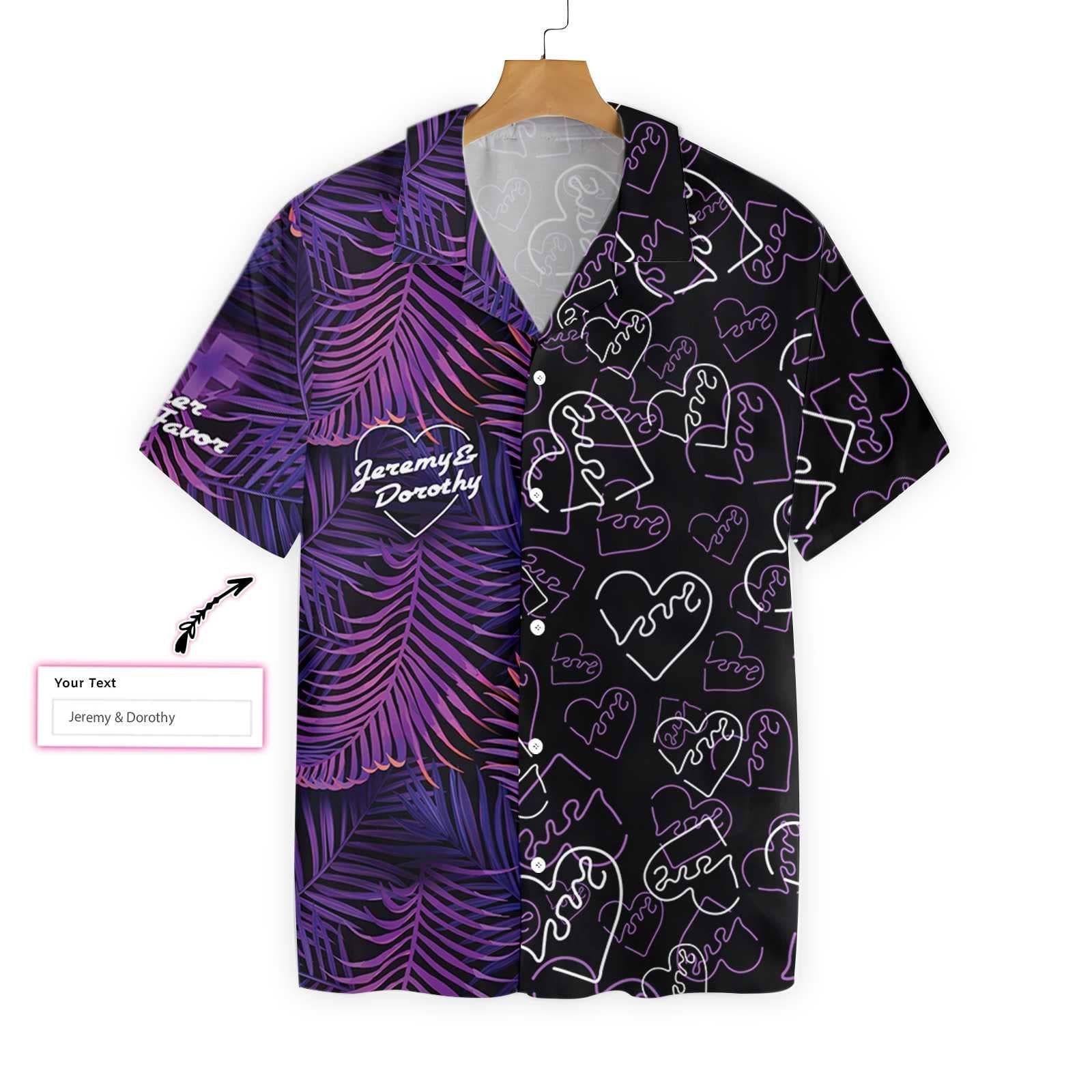 Find Personalized Name Color Of Love Purple Sticker Hawaii Aloha Shirts H Ha92692