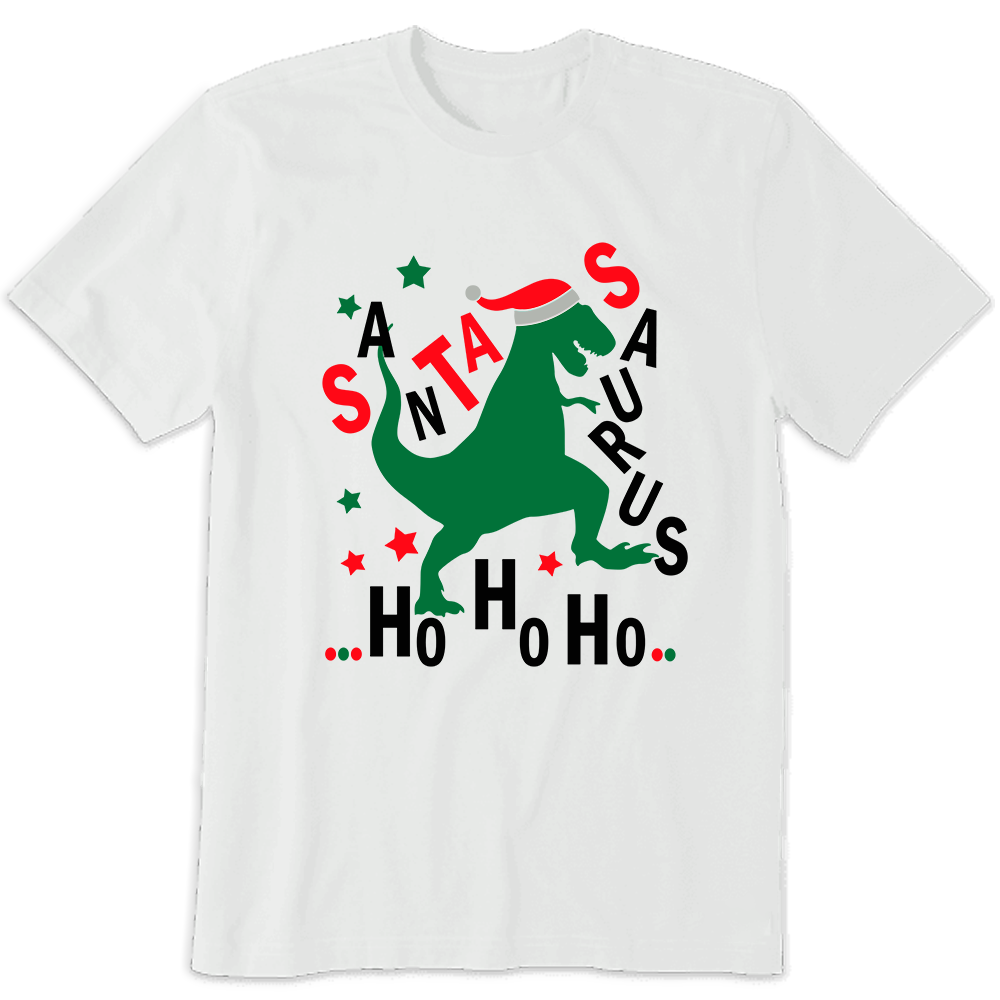 Hp25106 Ho Ho Ho Santasaurus Christmas Shirt T-Rex Funny Christmas Shirts