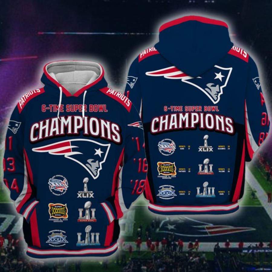 New England Patriots Hoodie 3D Style3560 All Over Printed