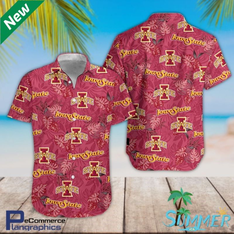 Iowa State Cyclones All Over Print Hawaiian Aloha Shirt Hawaiian Shorts Beach Short Shirt