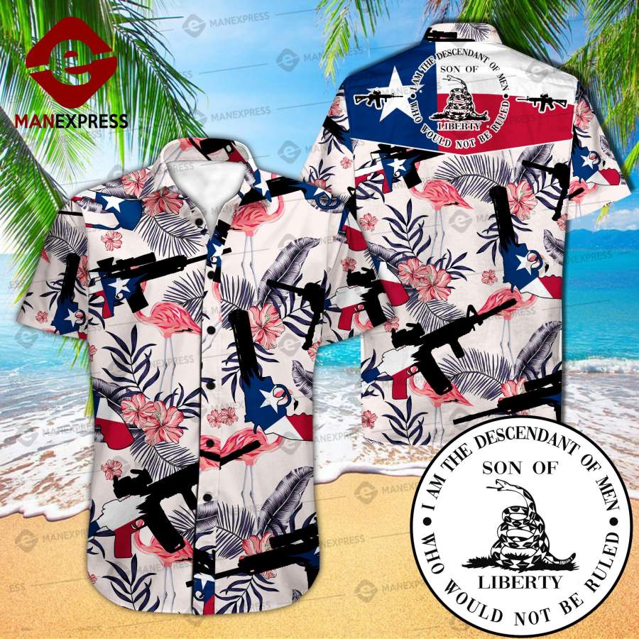 Texas United Patriot Three Percenter Hawaiian Shirt Tak Ha64134