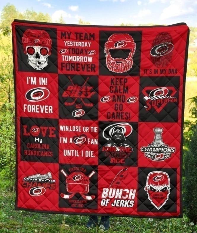 My Team Carolina Hurricanes Quilt Blanket Hockey Fan Gift Idea