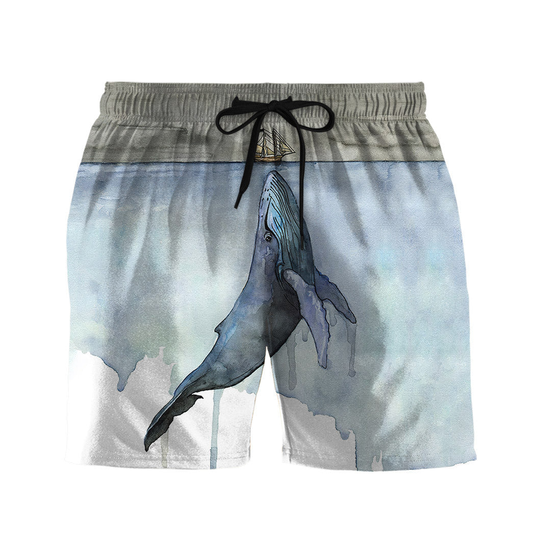 Gearhumans 3D Let Whale Kiss You Custom Hawaii Short