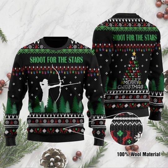 Shoot For The Stars Huting Christmas Ugly Sweater | Unisex | Full Size | Adult | Colorful | US1102