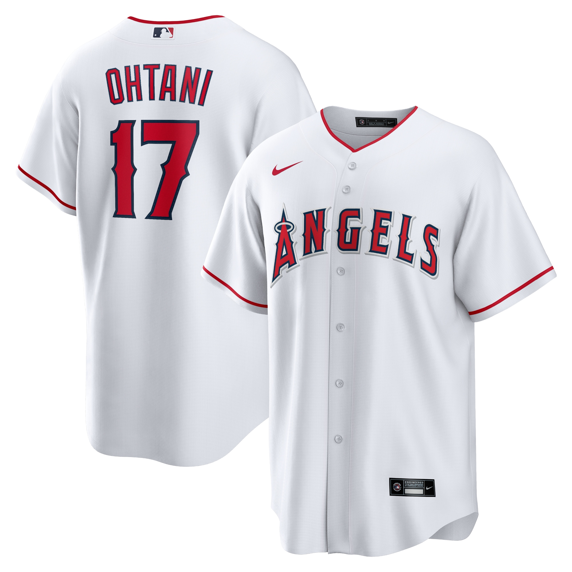 Men’s Los Angeles Angels Shohei Ohtani White Home Player Name Jersey