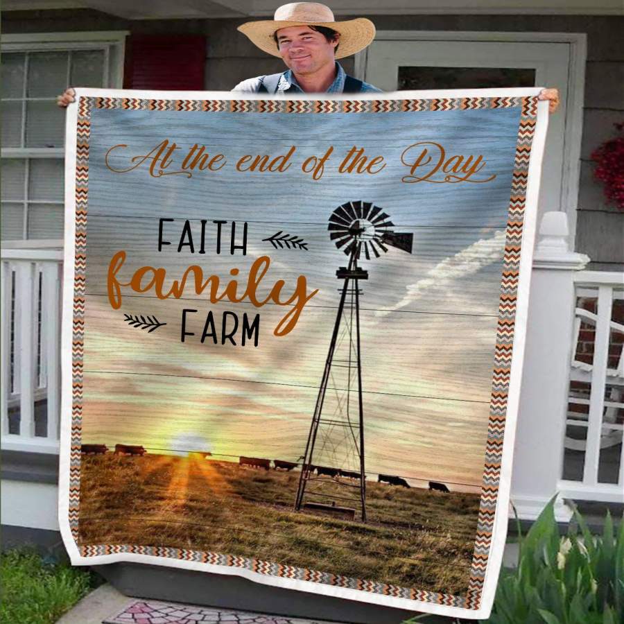 Blanket Gift For Farmer Faith Family Farm