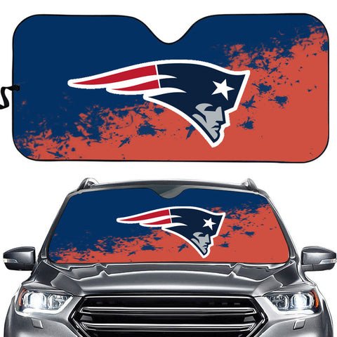 New England Patriots Logo Pattern Car Sun Shade 3D Printed In Blue & Pink